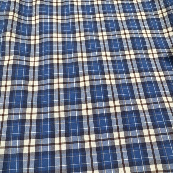 Faconnable Classique Blue Brown Plaid Button Shirt Men’s Medium - Picture 5 of 8